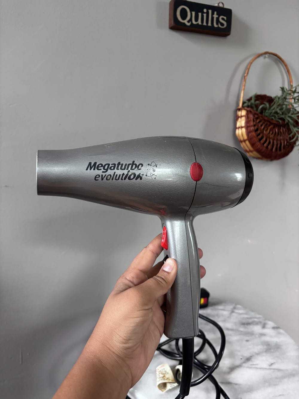 Megaturbo Evolution Professional Hair Dryer Grey Standard Size Ionic Ceramic